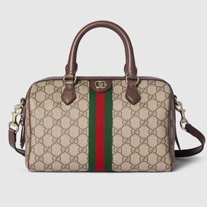Gucci Marmont Monogram Ophidia Medium Boston Shoulder Bag